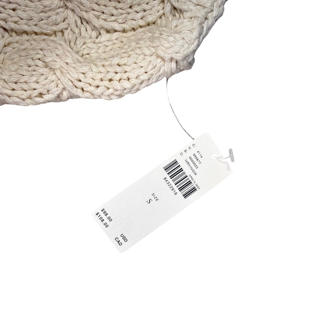 Anthropologie Ivory Cable Knit Tank Top Y2K Coquette Cottagecore Boho Chic S NWT - Picture 8 of 8